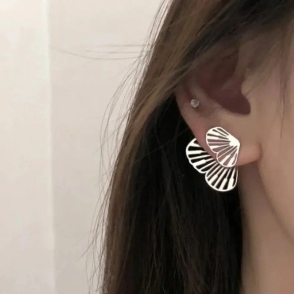 925 Sterling Silver Butterfly Wings Jacket Stud Earrings (Silver or Gold) - Picture 3 of 11